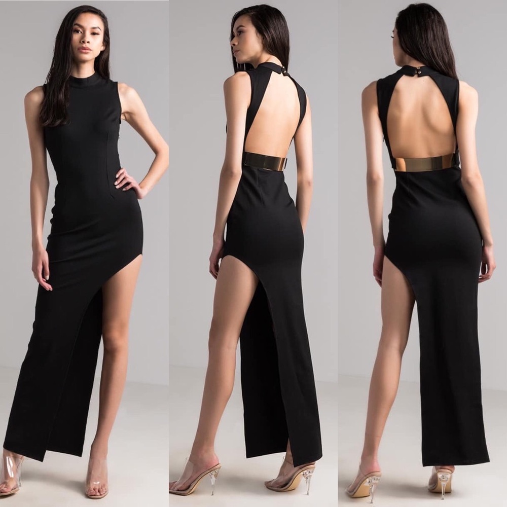 AKIRA high neck backless dress